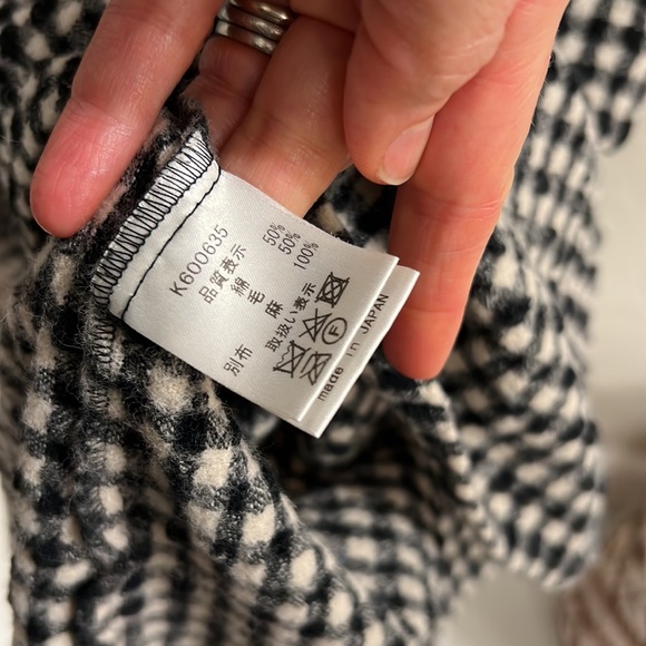 Ichi Antiquities Black & Ecru Gingham Dress One Size - Picture 4 of 7